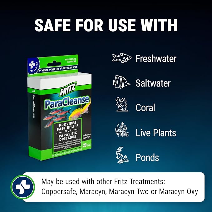 Fritz Aquatics ParaCleanse Provides Fast Relief from Parasitic Diseases (20-Count)