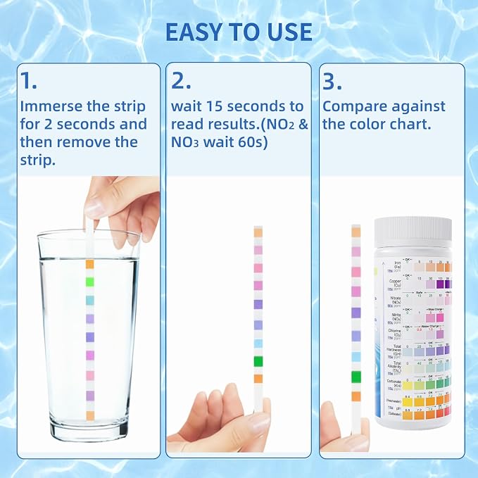 12 in 1 Accurate Aquarium Test Kit, Fresh and Salt Water Test Strips | 170 Strips, Fish Tank Aquariums Water Test Kit, Easy Fast Test Way, Multiple Uses, Includes Ammonia Phosphate Strips and More