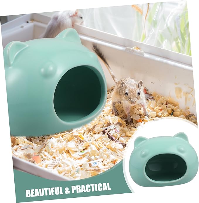 BESPORTBLE Adorable Small Pet Hideout Cozy Ceramic House for Hamsters Gerbils Small Animals Lightweight Design for Easy Placement Sleeping Nest for