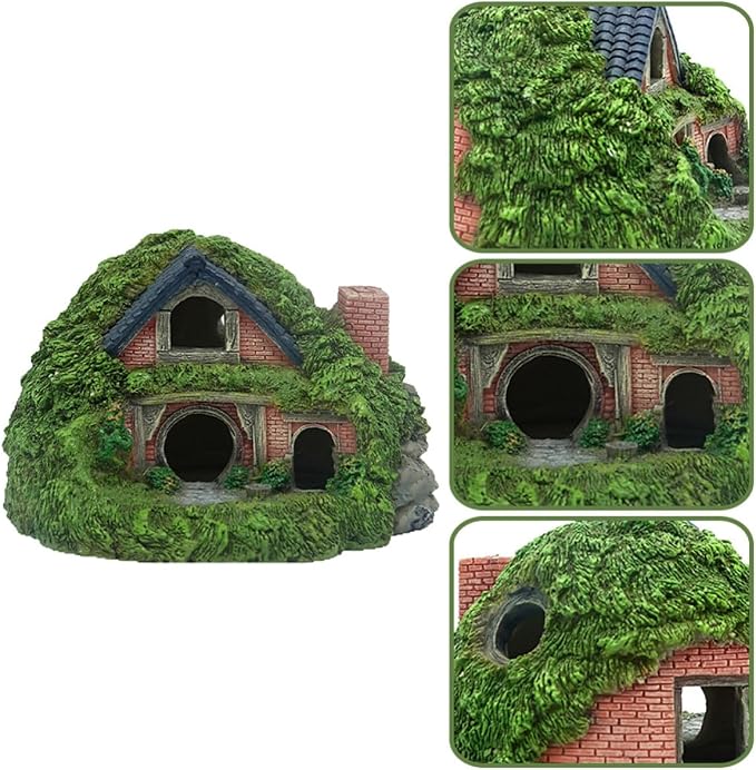 Resin Aquarium Decoration Roman Column Castle Fish Tank Ornament Betta Fish Hideout Cave Providing Hiding and Swimming Spaces in Underwater Landscape