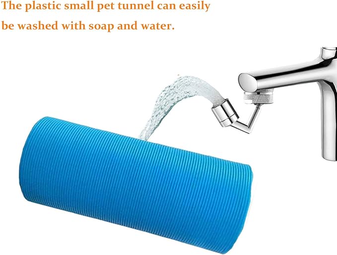 Collapsible Pet Tunnel, 2 PCS Hamster Fun Plastic Tunnels, Foldable Hideaway Exercising Training Tube Toys for Dwarf Hamster, Guinea Pig, Gerbil, Mouse, Rat and Ferrets