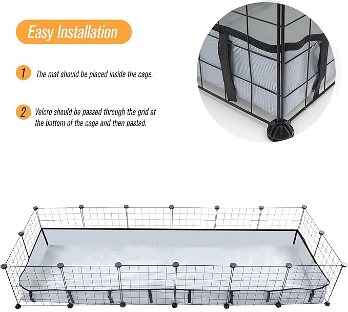 DZWLKJ Guinea Pig Cage Liner Tarp Bottom Waterproof and Washable Base Also for Rabbits, Bunny, Chinchesillas, Hedgehog, Ferrets and Other Small Animals(24x72 inches)
