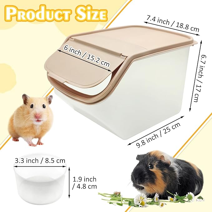 PINVNBY Chinchilla Dust Bath House Hamster Sand Bath Container Transparent Totoro Plastic Sand Bath House with Sand Cup Cage Accessories for Guinea Pig Hedgehog and Other Small Animals（Coffee Color）