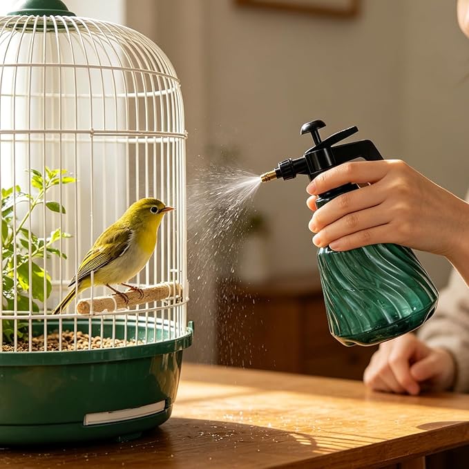 Ultrafine Bird Mister Sprayer Bottle for Parrot Grooming Handheld Pet Bird Cage Cleaner for Cage Cleaning Portable Handheld Refillable Pet Bath Sprayer 67.6oz/2Liter