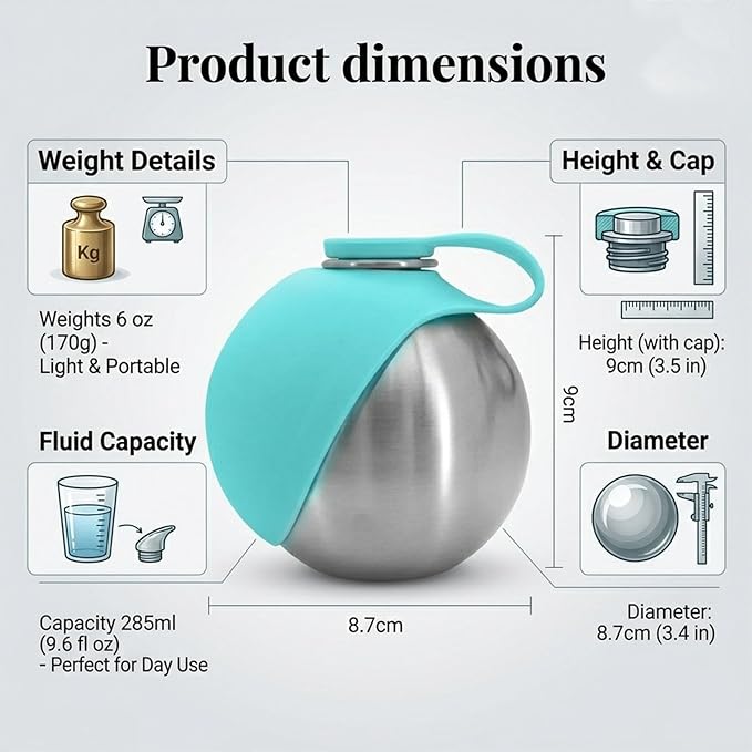 2026 NEW 2-in-1 Portable Dog Water Bottle for Small Dogs - Leak-Proof & Compact Dog Travel, Foldable Pet Water Bottle for Small Dog Walking, Hiking & Travel (Blue+Print)