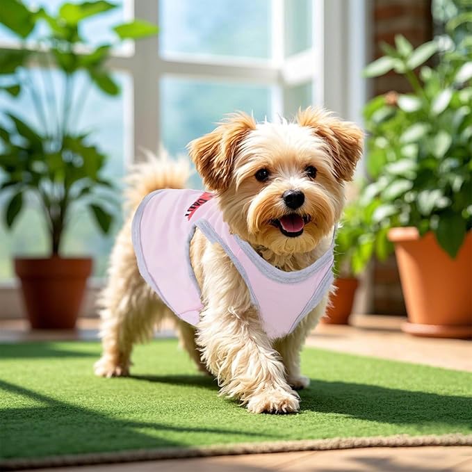 Pistha 4 Pack Dog Shirts Summer Printed Puppy Clothes Novel Sleeveless Pet T Shirts Dog Clothes for Small Medium Dogs Cats Boy(L)