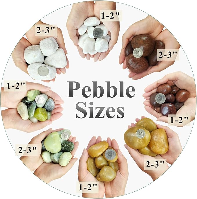 FANTIAN 5 lbs Green River Rocks for Plants, 1-2 Inch Polished Jade Pebbles for Indoor Plants, Decorative Rocks for Succulent, Landscaping, Vases, Yard and Garden