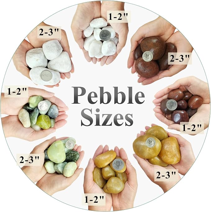FANTIAN 20 lbs Red River Rocks for Landscaping, 1-2 Inch Polished Pebbles for Indoor Plants, Decorative Rocks Stones for Plants, Vases, Aquariums, Fountains, Pathways, Backyard and Garden