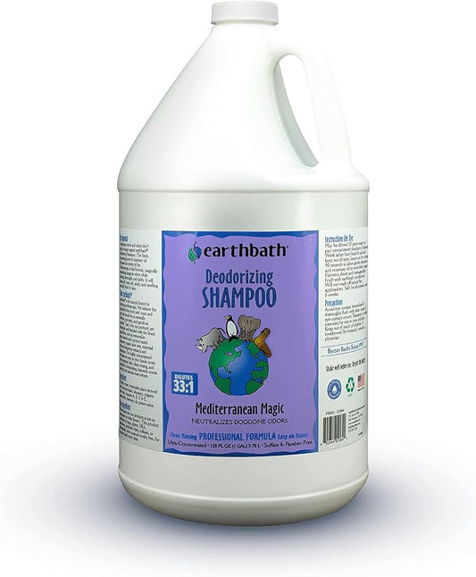 earthbath, Mediterranean Magic Dog Shampoo - Deodorizing Shampoo for Dogs, Rosemary Scented Dog Wash, Made in USA, Shampoo for Smelly Dogs, Cruelty Free Pet Shampoos - 128 Oz (1 Pack)