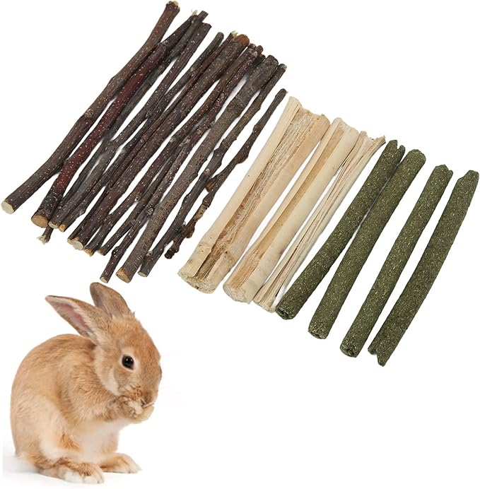 Natural Organic Apples Sticks, Hamster Chew Stick Hams Rabbit Bunny Gerbil Guinea Pig Squirrel Chinchilla Small Animal Chew Sticks (Apple Branch Grass Stick Sweet Bamboo Mix 200g)