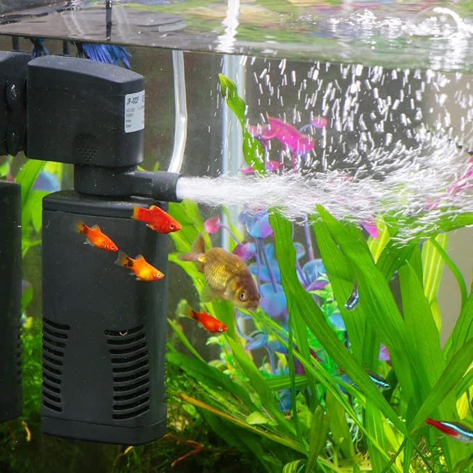 Fish Tank Filter for 15-40 Gallon Tank Crystal Clear Powerful Internal Aquarium Filters Submersible Pump& Filter System Turtle Tank Accessories