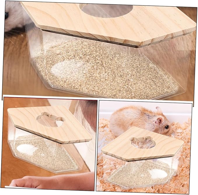 Hemoton Bathroom Toys Hamster Container Sand Bath Sand Clear Dust Bath Small Sandbox for Pet Acrylic