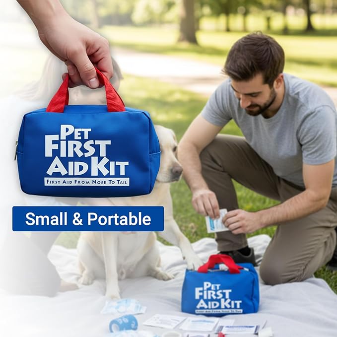 Pet First Aid Kit for Pets Dogs & Cats, 63 Piece Emergency Survival Bag for Home, Outdoor, Hiking, Travel, Camping, Emergencies