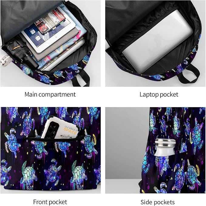 Sea Turtles Backpack for Women 16.9 inch Travel Casual Laptop Backpack Lightweight Waterproof Hiking Daypack
