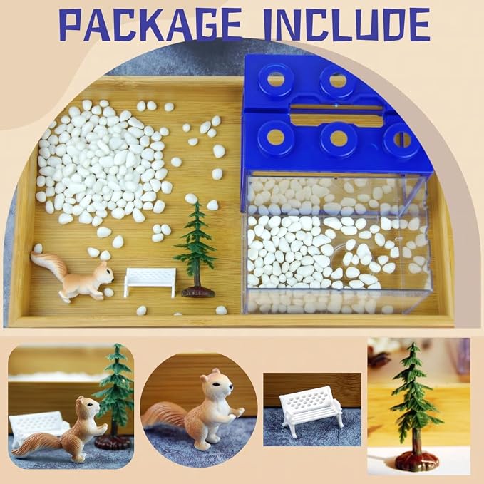 Small Sea Monkey Tank, Stackable Mini Betta Fish Tank Tinny Aquarium Kit with Aquarium Gravel, Moss Ball Tank Shrimp Tank 0.27 Gallon Acrylic Cube Fish Bowl for Shrimp Snails