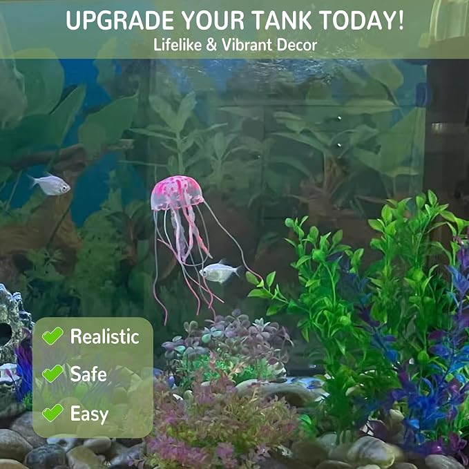 Aquarium Plants,Aquarium Decor,Fish Tank Plants Decor Accessories | 2 Pack Artificial Aquarium Plants Plastic Fake (Green,Purple)