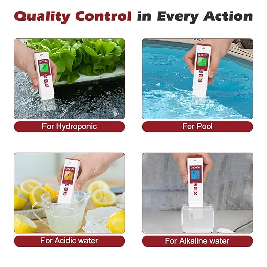 Digital pH Meter, 2 in 1 pH Temp. ATC Tester Pen for Water | pH Test Strip Function,PH Tester for Water, Pool, Hydroponic & Soil | Accurate PH Meter for Aquarium, Food & Plants