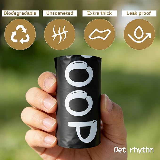 Compostable Dog Poop Bags，450 Count - 100% Leakproof & Biodegradable Dog Bags for Poop，Includes Free Dog Poop Bag Holder & Clip