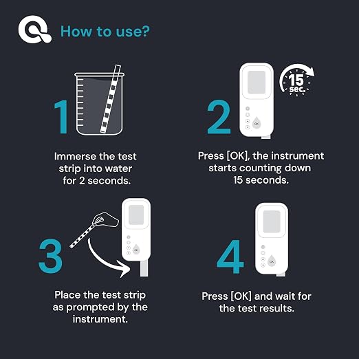 AquaDoc Eagle Ray Digital Water Test Kit for Pool & Spa with 30 Test Strips | Includes a Digital Water Tester and Hot Tub Test Strips for pH, Chlorine, Bromine, Alkalinity, Hardness And Cyanuric Acid