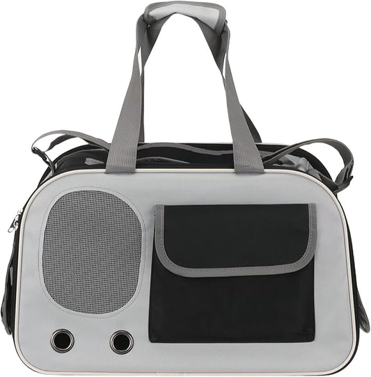 Pet Dog Carrier, Portable Expandable and Ventilated, Oxford Cloth Cats and Small Animals Travel Bag 17.72" Up to 16.5 Lbs, (Black), Intended for Hiking/Camping/Traveling