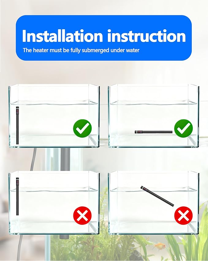 300W Titanium Aquarium Heater with LED Digital Display & External Controller – Submersible Fish Tank Heater, Precise ±1.8℉, IP68 Waterproof, for 30-65 Gallon Freshwater & Saltwater Tanks