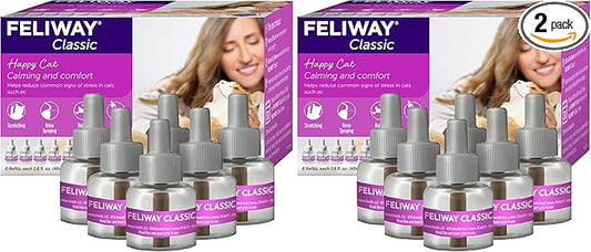 FELIWAY® Classic 30 Day Cat Calming Refills for Pheromone Diffuser,48ml Value Pack - Helps Reduce Common Signs of Stress in Cats & Kittens,Enhanced Calming,(Pack of 12)