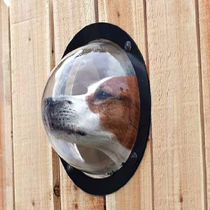 MEKBOK 1 Pack Dog Fence Window, 9.5 Inch Acrylic Dome Clear Dome Pet Window Bubble Window Playground Puppy Fence Window