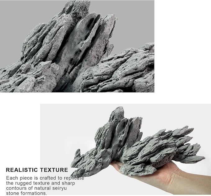 FZONE Aquarium Rocks Aquascaping, Resin Seiryu Rock for Aquascaping