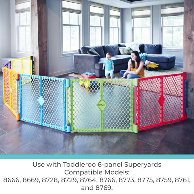Toddleroo by North States - Superyard Wall Mount Kit: Play Yard Wall Mount Kit Compatible with Superyard or Colorplay Play Pens - Made in USA - Gray