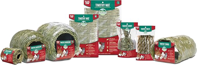 Oxbow Timothy Hay Mat – Edible Habitat Accessory for Rabbits, Guinea Pigs, Chinchillas & Rats – Hand-Woven Natural Mat and Chew, Cage Enrichment for Dental Health, Comfort & Instinctual Play, Medium