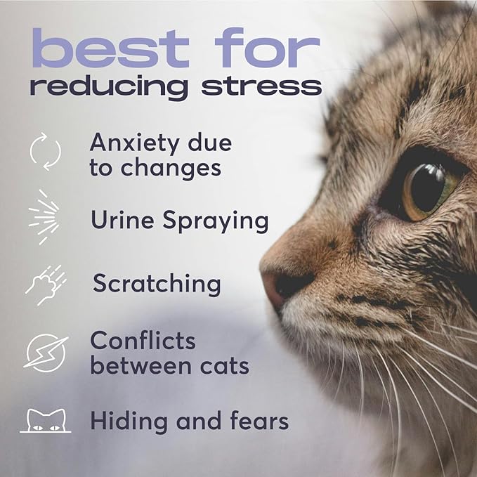 Cat Calming Diffuser Refills – Long-Lasting 30-Day Formula, Cat Pheromones Calming Diffuser for Stress Relief, Relaxation, and Anxiety Reduction, Easy to Use – (3 Diffusers + 3 Refills)