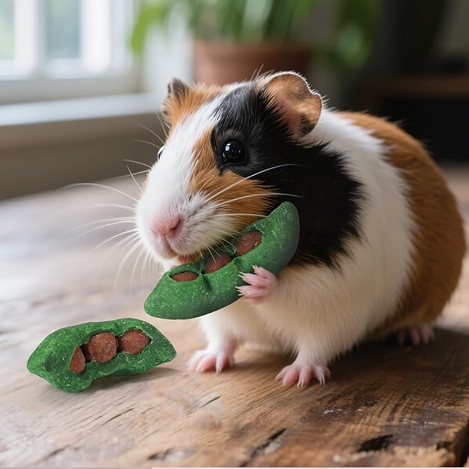 HERCOCCI 8Pcs Guinea Pig Chew Toys, Hamster Toys Prevent Excessive Teeth Growth Natural Vegetables Carrot and Timothy Grass for Guinea Pig Rabbit Chinchillas Gerbil