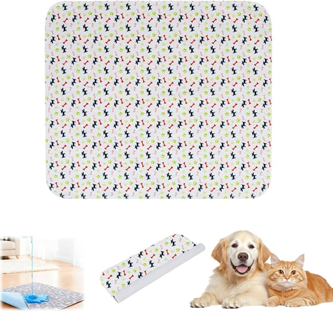 Puppy Pads with Pheromones,Washable Puppy Pee Pads for Dogs,Reusable Puppy Pads Washable for Dogs & Cats, Washable,Durable Leak-Proof & Anti-Slip Pet Training Pads for Home & Trave(White,S)