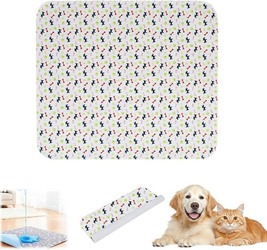 Puppy Pads with Pheromones,Washable Puppy Pee Pads for Dogs,Reusable Puppy Pads Washable for Dogs & Cats, Washable,Durable Leak-Proof & Anti-Slip Pet Training Pads for Home & Trave(White,S)