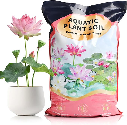 Aquatic Plant Soil & Aquarium Soil, Natural Organic Substrate for Water Plants - Safe for Fish, Nutrient-Rich Clay Base for Lotus & Water Lily (AquaticSoil, 13.2 LBS)