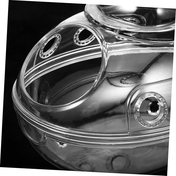 Hemoton Transparent Submarine-Shaped Hamster Sand Bath Box for Small Pets Multi-Functional Sand Bathroom and Toilet Accessory for Hamsters Mice and Chinchillas