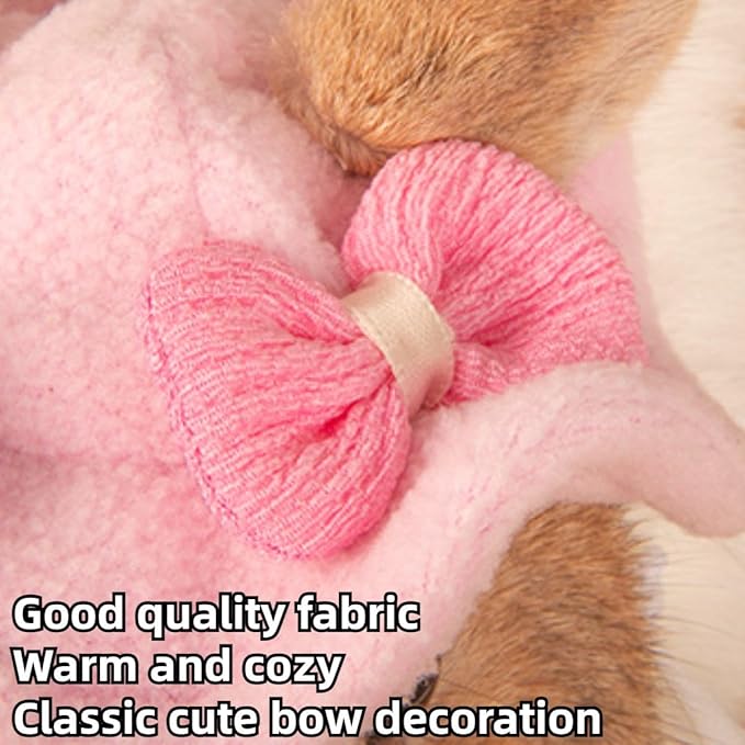 Guinea Pig Clothes,Rabbit Harness,Ferret Bunny Clothes with Pet Rabbit Harness and Leash Mini Hat Bag Cute Brooch for Kitten Small Animal Collars (Yellow)