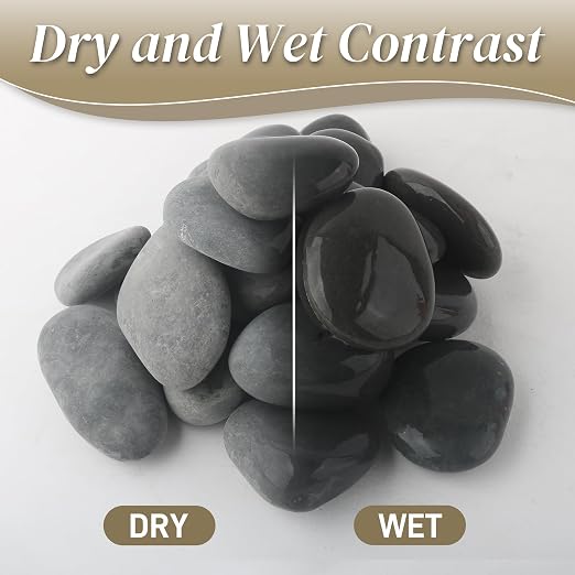 Quibbay 5 lbs Mexican Beach Pebbles, 2-3 Inch Decorative River Rocks for Fish Tank Aquarium Fountain, Decorative Pebbles for Garden Landscaping, Home Décor, Outdoor Paving Walkways Pathways Backyard