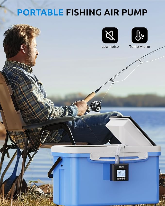 Aquarium Siphon Pump Gravel Cleaner & Rechargeable Portable Fish Aerator for Outdoor