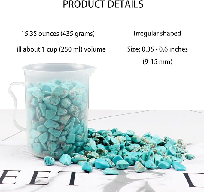 0.96LB Crushed Quartz Aquarium Gravel Vase Filler Succulent Rocks Home Decor Fish Tank Stones Pebbles Polished Bulk Irregular Shaped - Artificial Turquoise