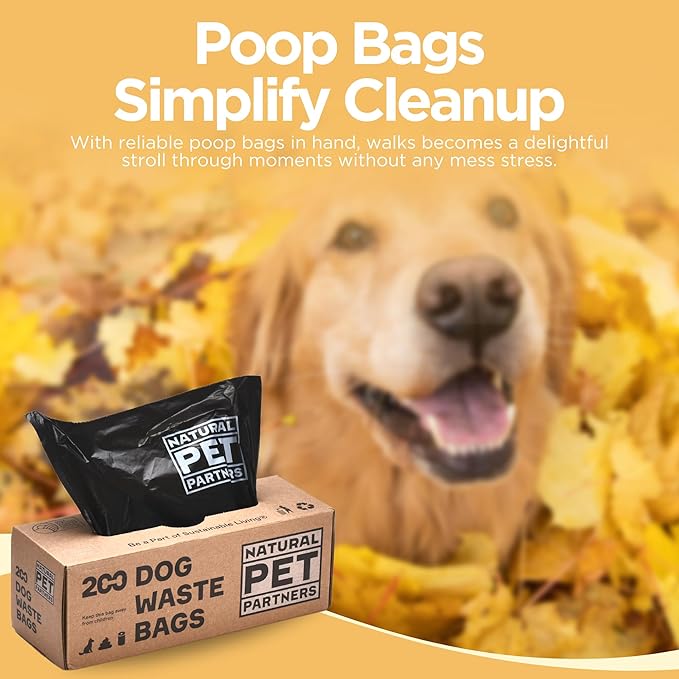 The Original Poop Bags® Commercial Bulk Dog Waste Bags, 38% Plant-Based, Flat Header with Pull-Strap, Thick & Leak-Proof, Black, 2000 Count