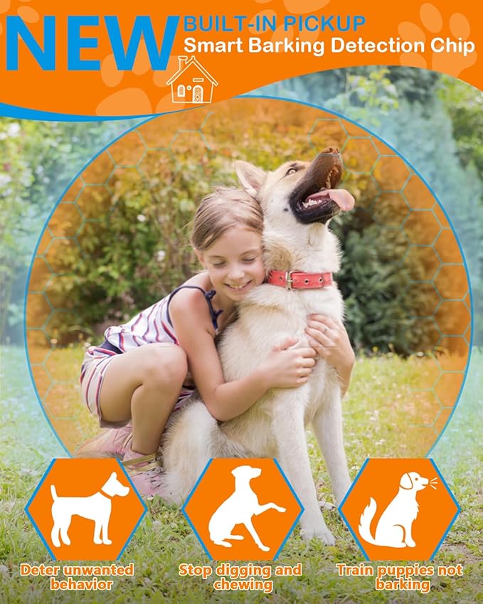 Dog Barking Control Devices, Anti Barking Device Ultrasonic Dog Barking Deterrent with 4 Modes, Stop Barking Dog Devices Up to 50 Ft Range, 2 in 1 Weatherproof Bark Control Device Outdoor Indoor
