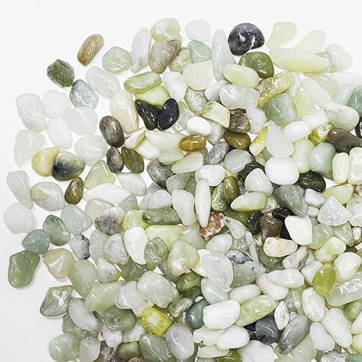 Pulovin 5LB Succulent and Cactus Pebbles, 1/5 Inch Jade Pebbles for Indoor Plants, Decorative Gravel for Vases, Bamboo, Succulent, Terrarium, Crafts, Cactus