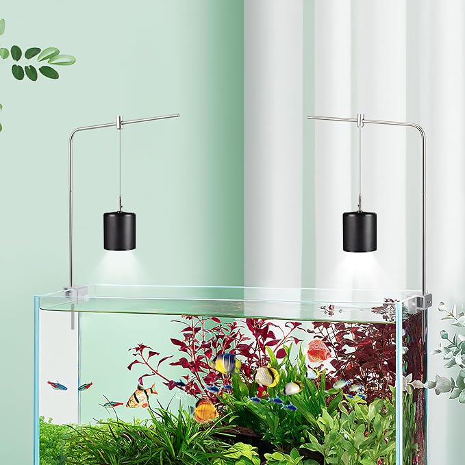 Adjustable Aquarium Light Bracket Mount - Fish Tank Light Holder Aluminum Alloy Aquatic Plant Lighting Holder for Freshwater & Saltwater Aquariums, Silver, 15.74 X 9.84 Inches