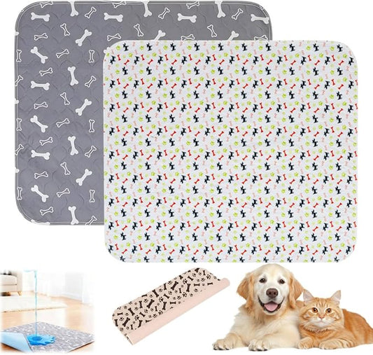 Puppy Pads with Pheromones,Washable Puppy Pee Pads for Dogs,Reusable Puppy Pads Washable for Dogs & Cats, Washable,Durable Leak-Proof & Anti-Slip Pet Training Pads for Home & Trave(Gray+White,S)