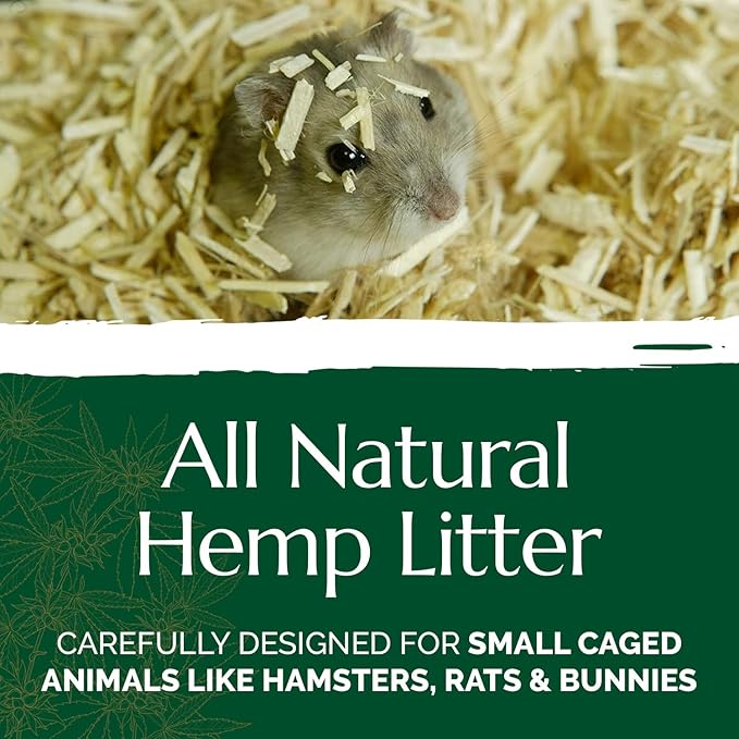 AubiZoo High Grade Small Animal Hemp Bedding, Ultra Absorbent Blend of Hemp Pieces Designed for The Comfort of Pets: Rat Cage, Guinea Pig, Bunny Rabbit, Reptile Terrarium, Bird, Easy Size 7kg 15.4lb