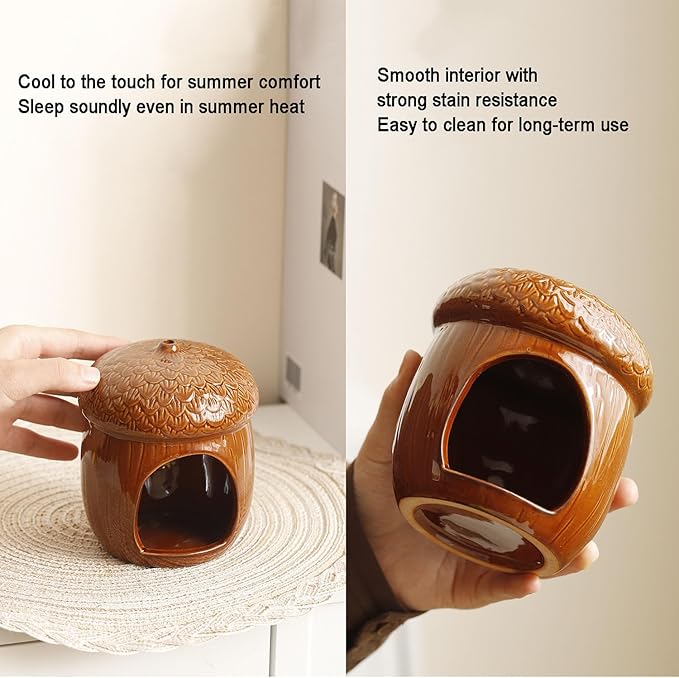 Hamster Hideout, Ceramics Hamster CageHabitat,Hamsters Houses and Hideouts for Syrian Dwarf Hamsters Guinea Gerbils Lemmings or Other Similar-Sized Small Pet Small Animal Bed (Pinecone-Shaped)