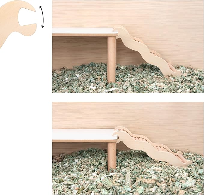 Niteangel Hamster Climbing Toy Wooden Ladder Bridge for Hamsters Gerbils Mice and Small Animals (Medium - 8.26'' L)