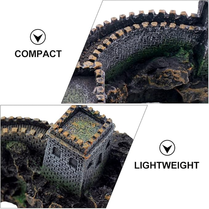Exotic Home Accessories Shape Rockery Style Hut Statue Castle The Hideout Miniature Fake Plants Cave for Hide Bridge Chinese Aquatic Ornament Hill Great Decor Wall Mountain Fish
