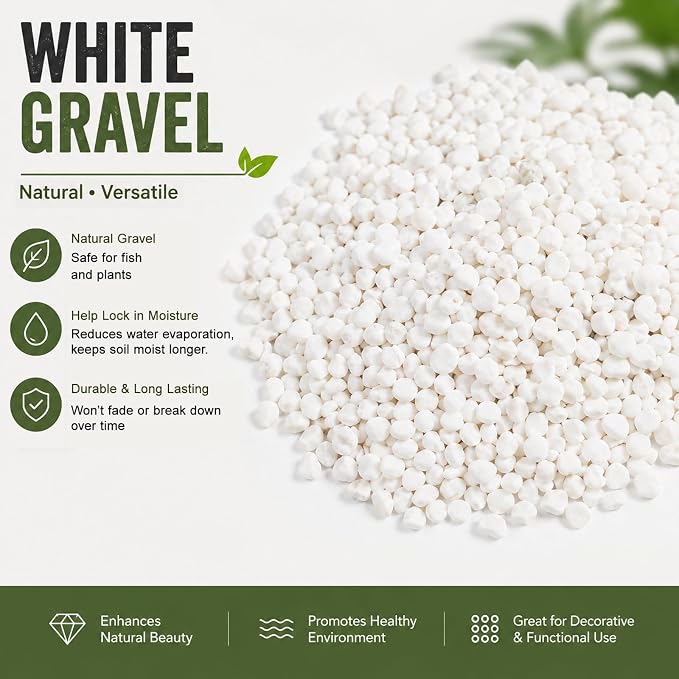 36 LBS Natural Gravel for Fish Tank, StoneCreek Betta Fish Aquarium Gravel, Vase Filler, River Rocks, Fish Tank Decorations, Perfect for Aquarium Decor, Fish Tank, Indoor Plant, White